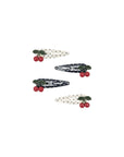 4-PACK CHERRY DOT HAIRCLIPS