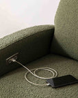 NAMI ELECTRONIC RECLINER AND SWIVEL GLIDER RECLINER WITH USB PORT - OLIVE BOUCLE WITH LIGHT WOOD BASE
