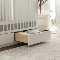 3-in-1 Convertible Storage Crib with Toddler Bed Conversion Kit - WHITE