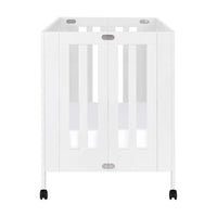 MAKI PORTABLE FOLDING CRIB WITH TODDLER BED CONVERSION KIT - WHITE