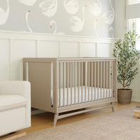 PEGGY 3 IN 1 CONVERTIBLE CRIB WITH TODDLER BED CONVERTIBLE KIT - TAUPE