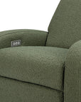 NAMI ELECTRONIC RECLINER AND SWIVEL GLIDER RECLINER WITH USB PORT - OLIVE BOUCLE WITH LIGHT WOOD BASE