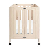 MAKI PORTABLE FOLDING CRIB WITH TODDLER BED CONVERSION KIT - WASHED NATURAL