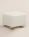 KIWI GLIDING OTTOMAN - Ivory Boucle with Gold Base
