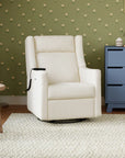 KIWI DELUXE POWER RECLINER AND SWIVEL GLIDER with Heat and Massage - PERFORMANCE IVORY BOUCLE