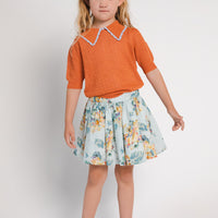 SPRINT FLORAL SKIRT - AQUA