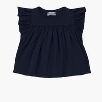 ADRIANA RUFFLED TEE - BLUE