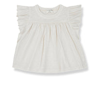 ADRIANA RUFFLED TEE - BONE