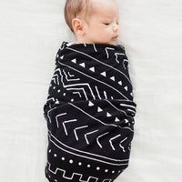 LUXE MUSLIN SWADDLE - BLACK MUDCLOTH