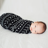 LUXE MUSLIN SWADDLE - BLACK MUDCLOTH