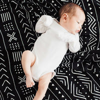 LUXE MUSLIN SWADDLE - BLACK MUDCLOTH
