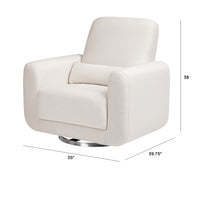 TUBA EXTRA WIDE SWIVEL GLIDER IN ECO-PERFORMANCE FABRIC - CREAM