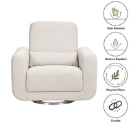 TUBA EXTRA WIDE SWIVEL GLIDER IN ECO-PERFORMANCE FABRIC - CREAM