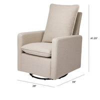 CALI PILLOWBACK SWIVEL GLIDER IN ECO PERFORMANCE FABRIC