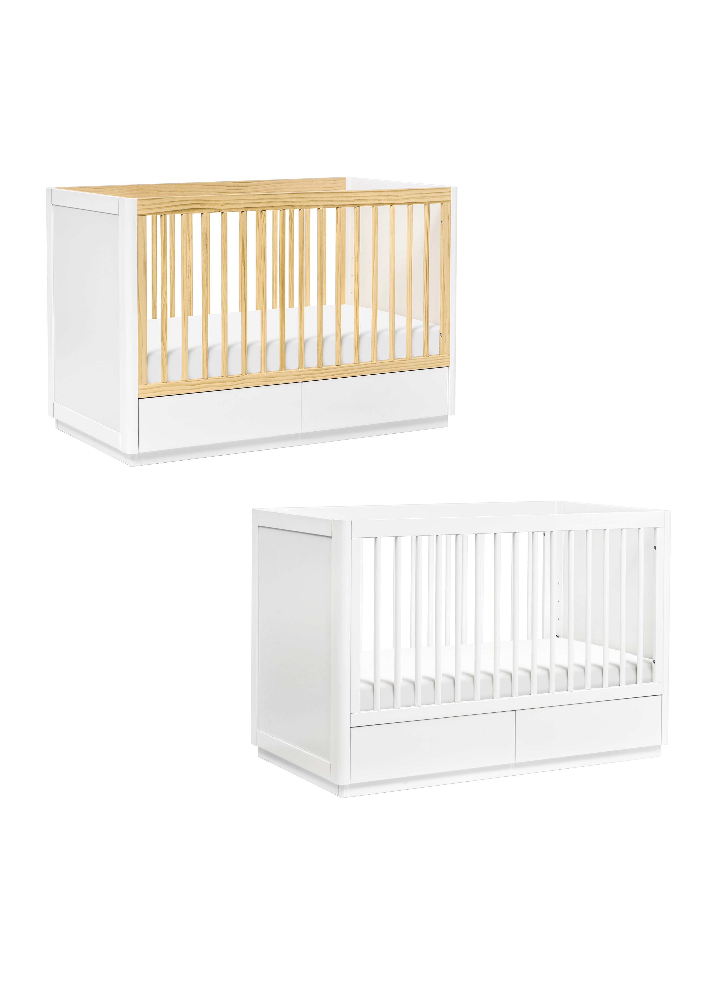 BENTO 3 IN 1 CONVERTIBLE STORAGE CRIB WITH TODDLER BED CONVERSION KIT eggy
