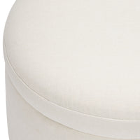 NAKA STORAGE OTTOMAN IN ECO-PERFORMANCE FABRIC - CREAM ECO-WEAVE WITH LIGHT LEGS