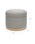 NAKA STORAGE OTTOMAN IN ECO-PERFORMANCE FABRIC - GREY ECO-WEAVE