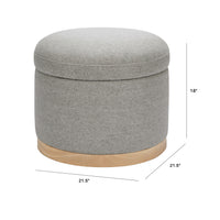 NAKA STORAGE OTTOMAN IN ECO-PERFORMANCE FABRIC - GREY ECO-WEAVE