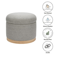 NAKA STORAGE OTTOMAN IN ECO-PERFORMANCE FABRIC - GREY ECO-WEAVE