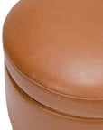 NAKA STORAGE OTTOMAN - TAN VEGAN LEATHER