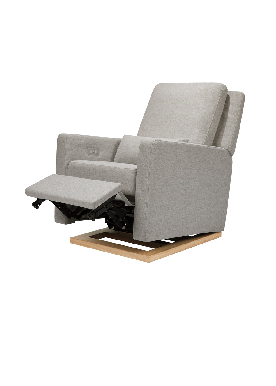 SIGI ELECTRONIC RECLINER & GLIDER IN ECO PERFORMANCE FABRIC WITH USB PORT - GREY
