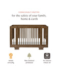 YUZU 8-IN-1 CONVERTIBLE CRIB WITH ALL AGES CONVERSION KITS - NATURAL WALNUT