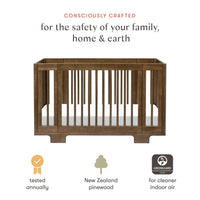 YUZU 8-IN-1 CONVERTIBLE CRIB WITH ALL AGES CONVERSION KITS - NATURAL WALNUT