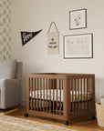 YUZU 8-IN-1 CONVERTIBLE CRIB WITH ALL AGES CONVERSION KITS - NATURAL WALNUT