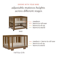 YUZU 8-IN-1 CONVERTIBLE CRIB WITH ALL AGES CONVERSION KITS - NATURAL WALNUT