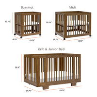 YUZU 8-IN-1 CONVERTIBLE CRIB WITH ALL AGES CONVERSION KITS - NATURAL WALNUT