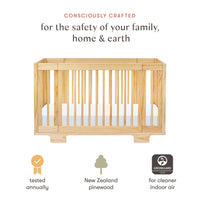 YUZU 8-IN-1 CONVERTIBLE CRIB WITH ALL AGES CONVERSION KITS - NATURAL