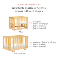 YUZU 8-IN-1 CONVERTIBLE CRIB WITH ALL AGES CONVERSION KITS - NATURAL