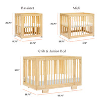 YUZU 8-IN-1 CONVERTIBLE CRIB WITH ALL AGES CONVERSION KITS - NATURAL