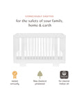 YUZU 8-IN-1 CONVERTIBLE CRIB WITH ALL AGES CONVERSION KITS - WHITE
