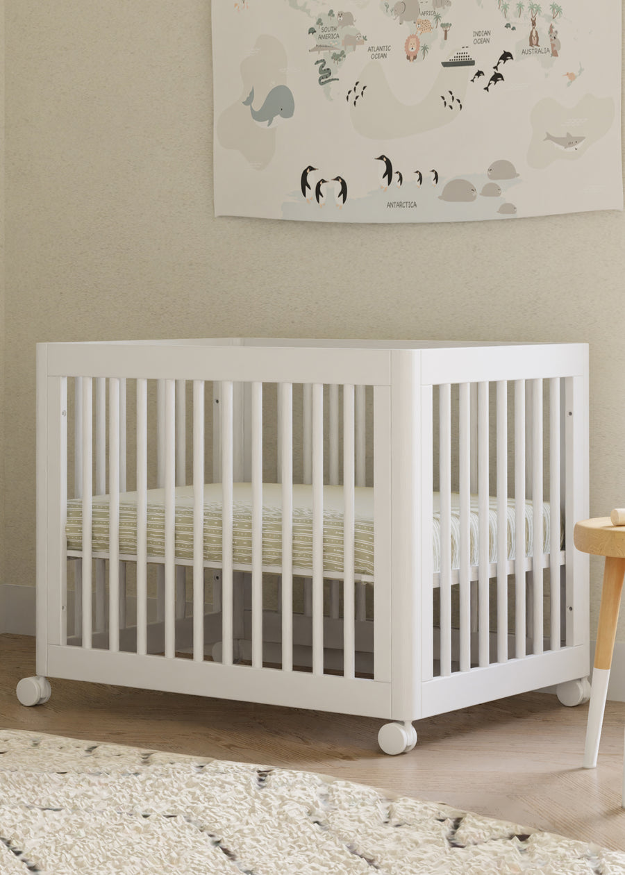 YUZU 8-IN-1 CONVERTIBLE CRIB WITH ALL AGES CONVERSION KITS - WHITE