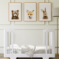 YUZU 8-IN-1 CONVERTIBLE CRIB WITH ALL AGES CONVERSION KITS - WHITE