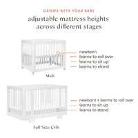 YUZU 8-IN-1 CONVERTIBLE CRIB WITH ALL AGES CONVERSION KITS - WHITE