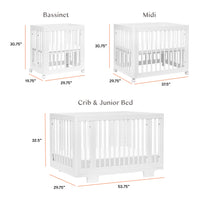 YUZU 8-IN-1 CONVERTIBLE CRIB WITH ALL AGES CONVERSION KITS - WHITE