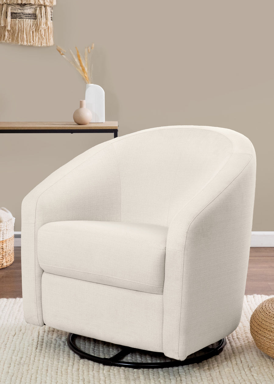 MADISON SWIVEL GLIDER IN ECO-PERFORMANCE FABRIC - NATURAL TWILL