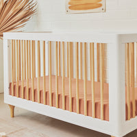 LOLLY 3-IN-1 CONVERTIBLE CRIB - WHITE/NATURAL