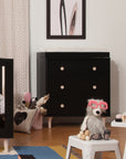 LOLLY 3 DRAWER CHANGER DRESSER - BLACK/WASHED NATURAL