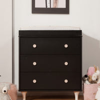 LOLLY 3 DRAWER CHANGER DRESSER - BLACK/WASHED NATURAL