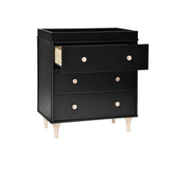 LOLLY 3 DRAWER CHANGER DRESSER - BLACK/WASHED NATURAL