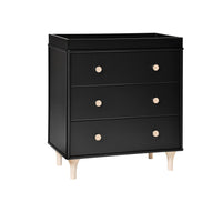 LOLLY 3 DRAWER CHANGER DRESSER - BLACK/WASHED NATURAL