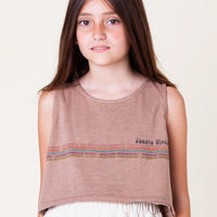CROP TANK - BROWN LINES