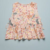 FLOWERS DRAWSTRING TOP