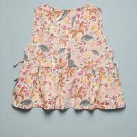FLOWERS DRAWSTRING TOP
