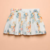 SPRINT FLORAL SKIRT - AQUA