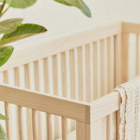 HUDSON 3-IN-1 CONVERTIBLE CRIB WITH TODDLER BED CONVERSION KIT - WASHED NATURAL