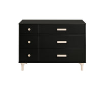 LOLLY 6 DRAWER ASSEMBLED DOUBLE DRESSER - BLACK/WASHED NATURAL